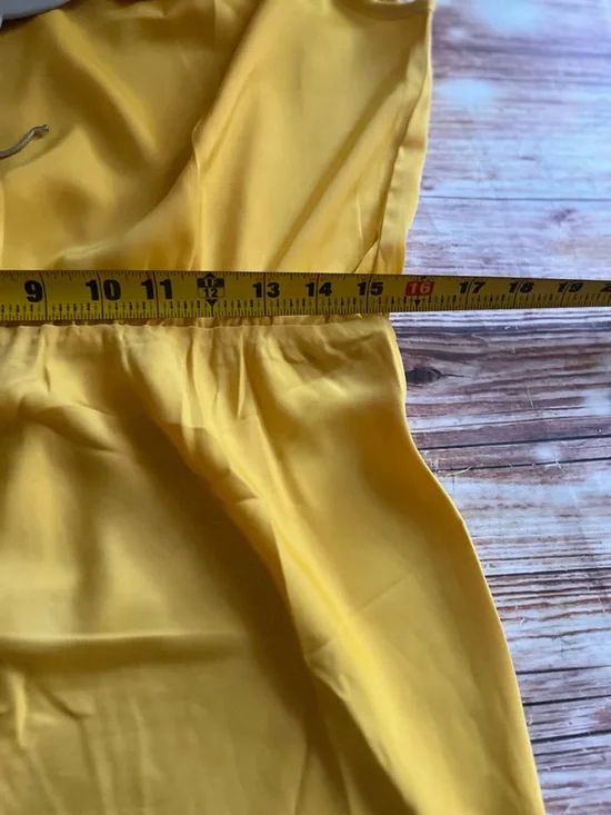 Pretty Garden Satin Halter Neck Maxi Dress in Mustard Yellow L - Picture 11 of 14